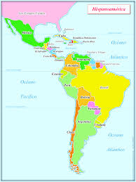 Mapa de los estados unidos con nombres y capitales. Me Encanta Escribir En Espanol Mapa De Hispanoamerica