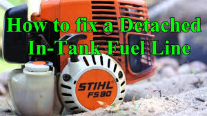 Replacement stihl carburetor amzn.to/2msihkd i bought a cheap chinese carburetor for my stihl fs80r string trimmer. Stihl Trimmer How To Fix The Detached In Tank Fuel Line Problem Youtube