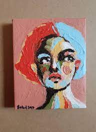 Maybe you would like to learn more about one of these? Original Acrylic Painting On Canvas Expressive Portrait Colorful Art By Batoul In 2021 Acrylic Painting Canvas Art Small Canvas Paintings
