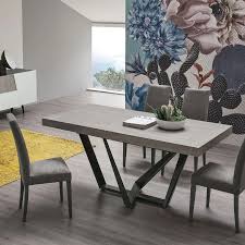 Italian midcentury dining room set teak metal extendable table, 1960s. Contemporary Dining Table Apollo 160 Target Point New Laminate Painted Metal Base Brushed Metal Base
