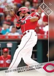 2017 Topps Now 560 Billy Hamilton Front Homerun Cincinnati Reds Reds Baseball