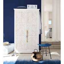 Armario De 2 Puertas De Mango Macizo Blanco Maisons Du Monde Solid Mango Wood Mango Wood Tall Cabinet Storage