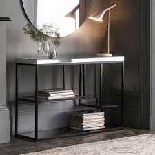 Add style to your home, with pieces that add to your decor while providing hidden storage. Zurl Glass Top Console Table Contemporary Hallway Tables