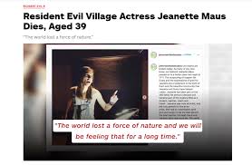 Resident Evil Village Voice Actress Jeanette Maus Has Died At The Age Of 39 Following An Eight Month Battle With Colon Cancer Imgur Resident evil village is an upcoming first person survival horror title developed by capcom. resident evil village voice actress