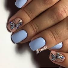 5 out of 5 stars. Blue Nails With Butterfly The Best Images Bestartnails Com