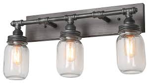 Style bathroom style bedroom style hall style home style kids style kitchen style landscape style living style patio style pool style porch sullivan henry sunroom swim and. Lnc 3 Lieght Vanity Lights Bathroom Clear Glass Mason Jar Light Eclectic Bathroom Vanity Lighting By Lnc Houzz