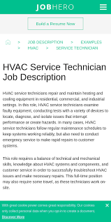 Table of contents hvac technician resume template (text format) average salary for hvac technician job.of work orders for commercial and residential properties. Hvac Job Description Template 20 Guides Examples