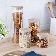 Mainstays large canister ean 786348441780. Mainstays 4 Piece Glass Kitchen Canister Set With Bamboo Lids Walmart Com Jar Storage Glass Jar Storage Glass Kitchen Canisters