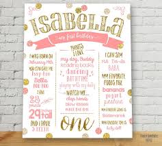 Happy Birthday Poster Board Ideas For Girls First Birthday Poster Customized Birthday Sign Pink And Gold First Birthday Sign One Printable P First Birthday Posters First Birthdays Birthday Sign