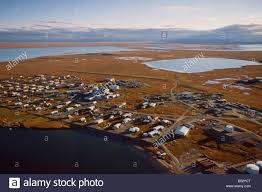 Aerial of the village of Kaktovik in Arctic National Wildlife Refuge Stock  Photo - Alamy
