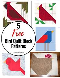 Thinking of quilting on a budget? 5 Free Bird Quilt Block Patterns Quilting