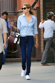 Check spelling or type a new query. Women S Light Blue Dress Shirt Navy Jeans White Canvas Low Top Sneakers Multi Colored Leather Tote Bag Lookastic