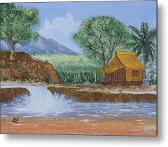 ^_^ here is a recording Bahay Kubo Sa Tabing Ilog Metal Print By Alvin Juan