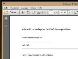 Vollmacht Kfz Pdf Vorlage Download Chip