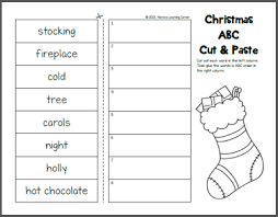 Here is a collection of our printable worksheets for topic words in alphabetical order of chapter spelling and spelling patterns in section grammar. Christmas Abc Order Worksheets Cut And Paste Mamas Learning Corner
