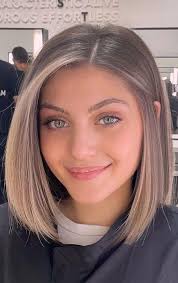 35 Sleek and Chic Bob Hairstyles : Mushroom Brown with Blonde Face  Highlights