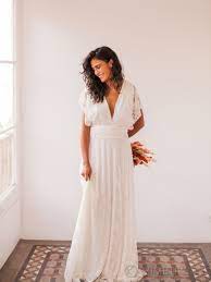 Mimetik Boho Wedding Dress Made In Soft Ivory Lace Ready To Etsy Bohemian Wedding Dress Lace Ivory Lace Wedding Dress Ivory Wedding Dress