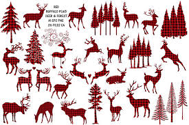 Your files will come in 1 zip file that will need to be unzipped once downloaded. Red Buffalo Plaid Deer Forest Vector 152673 Illustrations Design Bundles