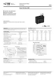 On march 10, 2011, tyco electronics ltd changed its name to te connectivity ltd, which the company said felt more relevant to its position as a connectivity and sensor component manufacturer. Oeg General Purpose Relays Pcb Relays Power Pcb Relay Omif Manualzz