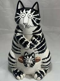 B Kliban Cat Cookie Jar 11in Vtg Sigma Tastesetter Mama Kitten Pouch
