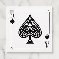 Ace Of Spades Playing Card Poker Casino Night Favor Tags Zazzle Com In 2021 Ace Of Spades Card Tattoo Playing Cards