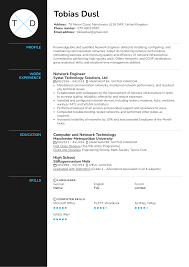 Network Engineer Resume Sample Kickresume