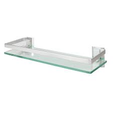 Get set for chrome bathroom shelves at argos. Tempered Glass Shelf With Aluminium Rail M W 1 Tier Maison White