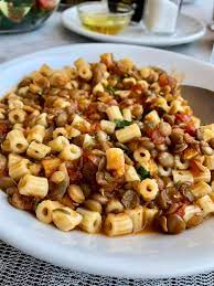 Aegean Lentil Pasta Yvonne Maffei Home Lifestyle Recipe Lentil Pasta Halal Recipes Small Pasta