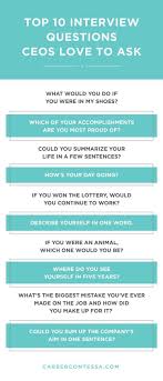 9 Revealing Job Interview Questions Top Ceos Like To Ask Plus Answers Career Contessa