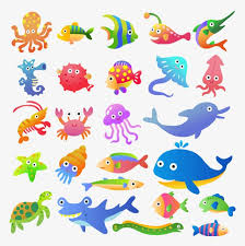 جميع أنواع الحيوانات البحرية الكرتون رسوم متحركة سرطان البحر قرش Png صورة للتحميل مجانا Fish Clipart Fish Vector Fish Symbol