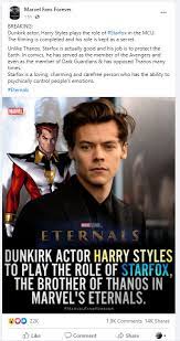 There are no critic reviews yet for eternals. Rumor Dunkirk Actor Harry Styles To Appear In Upcoming Marvel Cinematic Universe Film Bounding Into Comics