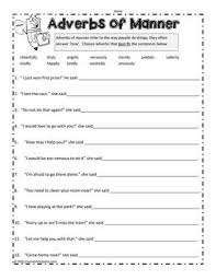 Adverbs Of Manner Adverbs Adverb Activities Adverbs Worksheet