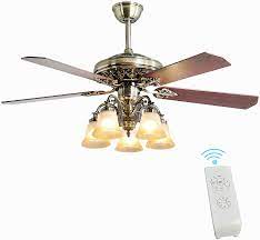 Shop with confidence on ebay! Indoor Ceiling Fan Light Fixtures Finxin New Bronze Remote Led 52 Ceiling Fans For Bedroom Living Room Dining Room Including Motor 5 Light 5 Blades Remote Switch New Bronze Amazon Com