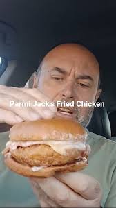 Parmigiana Jack's Fried Chicken Burger @HJsAustralia #fastfood #drivethru  ##burger #parmi #saucy