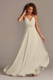 Searching for a wedding dress that isn't quite white? Champagne Colored Bridesmaid Dresses David S Bridal