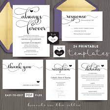 Printable Wedding Invitation Kits Sets In Black Etsy Wedding Invitation Kits Diy Wedding Invitation Kits Printable Wedding Invitations