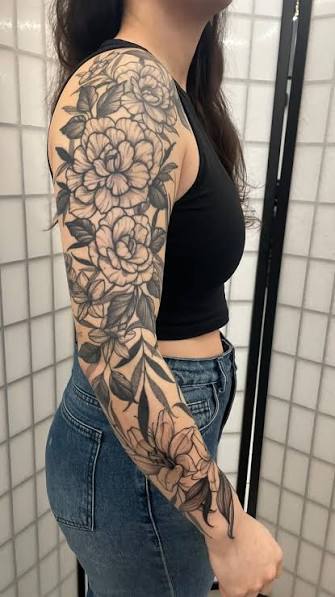 Women's Floral Sleeve Tattoo Designs