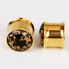 4.2 out of 5 stars. Kubooz 1 Pair Simple Golden Gold Foil Ear Plugs Tunnels Gauges Stretcher Piercings Women Clothing Shoes Jewelry Svanimal Com