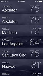 The Ios 7 At A Glance Weather App View Mobile Interface New Operating System Ios 7