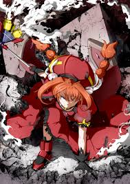 ban (777purin), graf eisen, vita (nanoha), lyrical nanoha, mahou shoujo  lyrical nanoha, mahou shoujo lyrical nanoha as, mahou shoujo lyrical  nanoha strikers, highres, black gloves, blue eyes, braid, clenched teeth,  dated, debris,