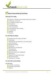 Maßgebend für einen eventuellen leistungsanspruch ist der tag des posteinganges bzw. Checkliste Baby Erstausstattung