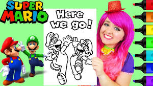 Use the green color to create an image of luigi, and red for coloring mario. Coloring Mario Luigi Super Mario Bros Coloring Page Prismacolor Markers Kimmi The Clown Youtube