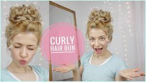 Great, effortless style for those days when you don't want to do your hair. Curly Hair Bun Bad Hair Day Youtube