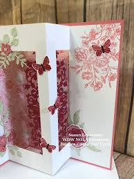 Cut slits at the center of your card. Susan Levasseur Wow Nola Creations Inside Pop Up Card Stampin Up Fancy Fold Cards Fun Fold Cards Pop Up Cards