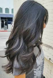 Grey hair is no longer considered 'granny black hair was once the cinderella of highlighting and colour accents, with most women feeling that black hair with blonde highlights hairstyles. Loose Layers With Silver Highlights Layered Hairstyles For Long Hair Askhairstyles