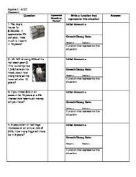 Free Exponential Growth And Decay Student Worksheet A11c Exponential Growth And Decay Exponential Growth