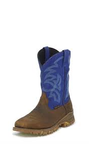 tony lama boots tw5010 roustabout blue steel toe waterproof