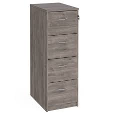 Filling file cabinet made from solid, darker wood. Wooden 4 Drawer Filing Cabinet 1360mm High Nobis Office Furniture