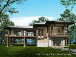 แบบบ านสองช น ยกใต ถ น 2 ห องนอน 2 ห องน ำ บ านท อนซ ง สถาป ตยกรรมบ าน ผ งบ าน