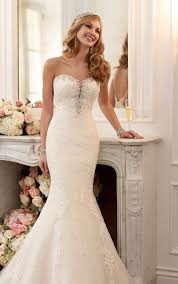 Fit And Flare Deep V Neck Wedding Dress Stella York Wedding Dresses Stella York Bridal Stella York Wedding Dress Wedding Dresses Strapless